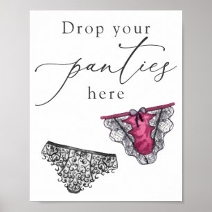 Lingerie Shower Drop Your Panties Here Sign