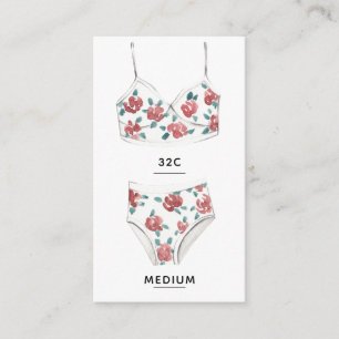 Lingerie Size Insert Card