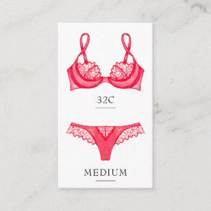 Lingerie Size Insert Card