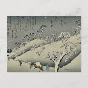 Lingering snow at Asukayama by Ando, Hiroshige Postcard