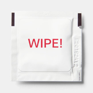 Lingettes Sanitizer à la main avec rappel "WIPE!"