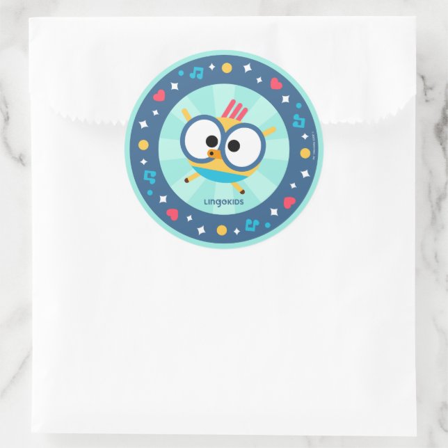 Lingokids Party with Billy Classic Round Sticker (Bag)