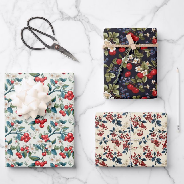 Lingon Berry  Wrapping Paper Sheet (Front)