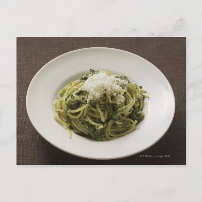 Linguine with pesto and Parmesan Postcard (Front)