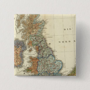 Linguistic map of British Isles 2 Inch Square Button