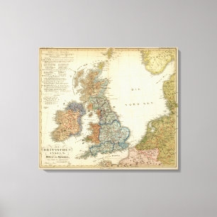Linguistic map of British Isles Canvas Print