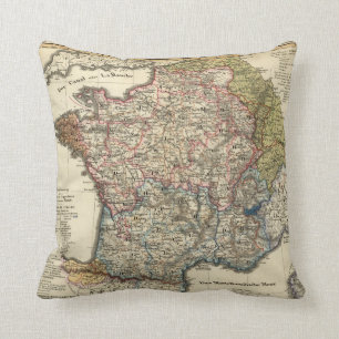 Linguistic map of France Throw Pillow