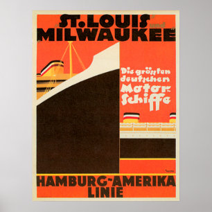 Linie Hambourg-Amérique ~ Poster
