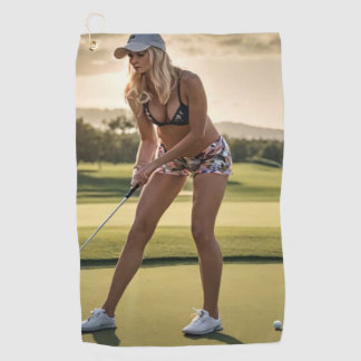 Lining Up a Putt Golf Towel