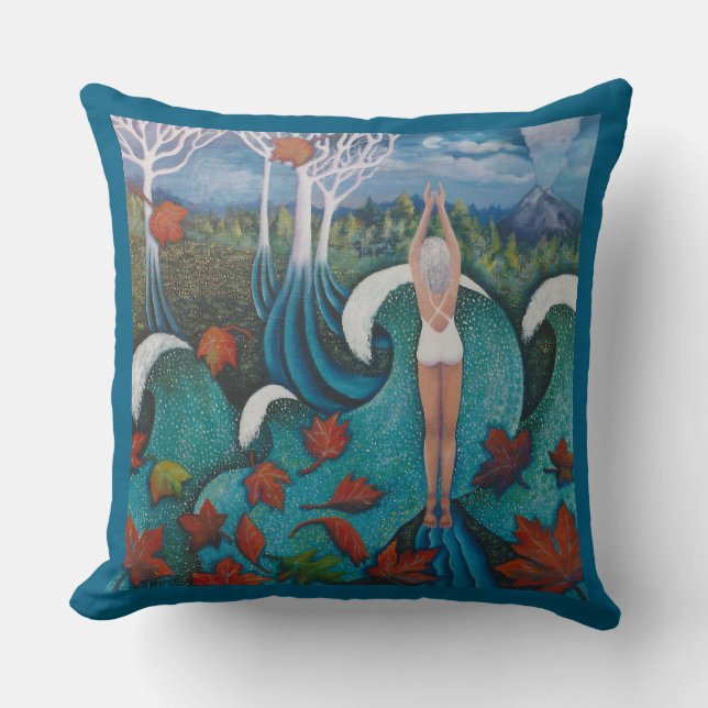 Lining Up With The Moon Throw Pillow (Front)