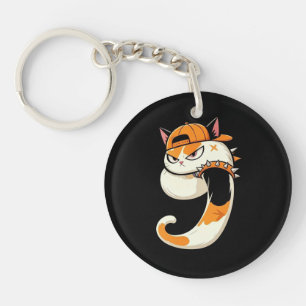Link & Share Graffiti Calico Cat Number 9 Keychain