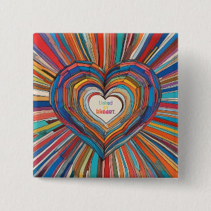 Linked by Heart 2 Inch Square Button