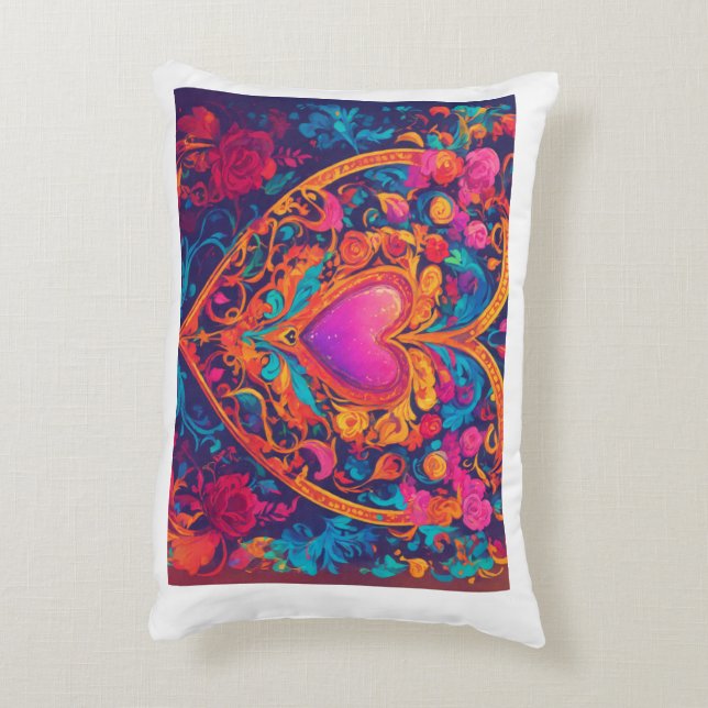 Linked by Heart. Accent Pillow (Back(Vertical))