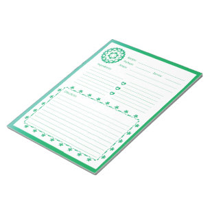 Linked by Love Recipe Notepad - Green