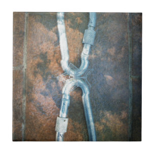 Linked Carabiners Art Print Tile