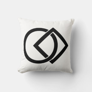 Linked circle and square throw pillow