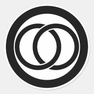 Linked circles in circle classic round sticker