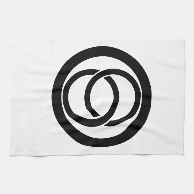 Linked circles in circle kitchen towel (Horizontal)