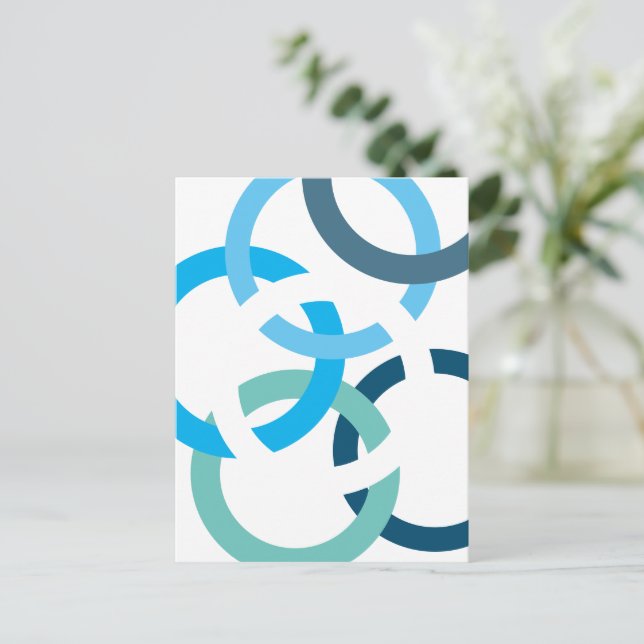 Linked Circles Postcard (Standing Front)