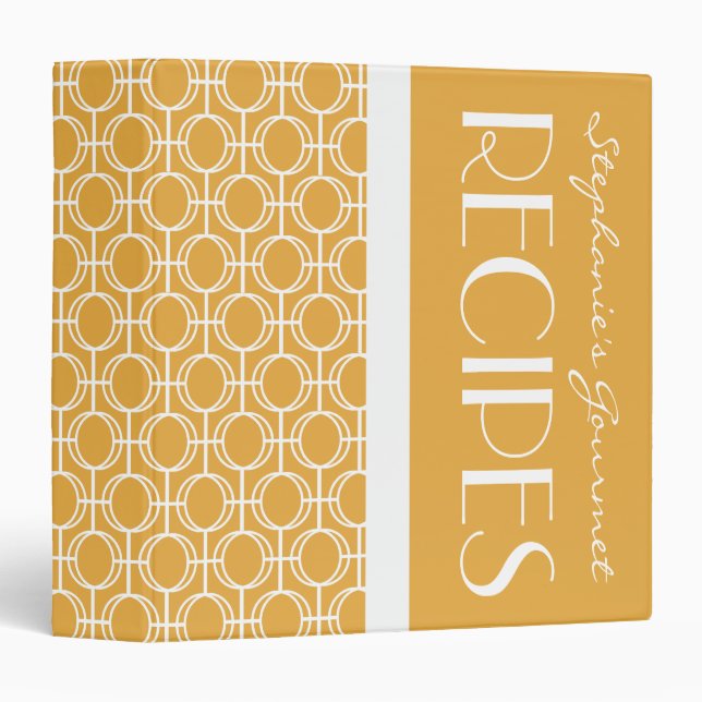 Linked Eternity Rings Pattern Recipe - Gold Tone Binder (Front/Spine)