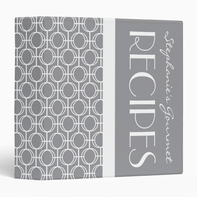 Linked Eternity Rings Pattern Recipe - Grey Binder (Front/Spine)