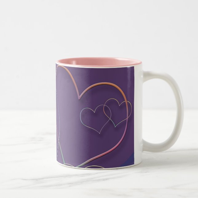 Linked Hearts Two-Tone Coffee Mug (Right)