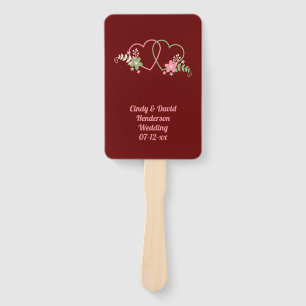 Linked Hearts Wedding Date Surname Hand Fan