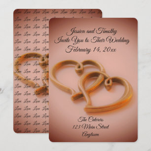 Linked Hearts Wedding Invitation