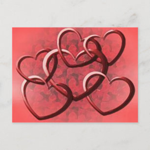 Linking hearts postcard