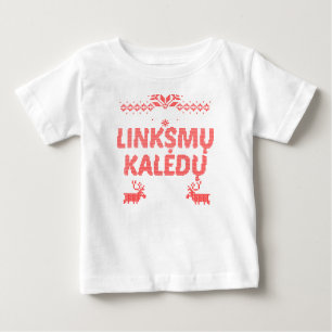 Linksmu Kaledu Lithuanian Merry Christmas Gift Baby T-Shirt