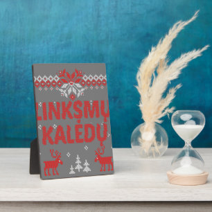 Linksmu Kaledu Lithuanian Merry Christmas Gift Plaque