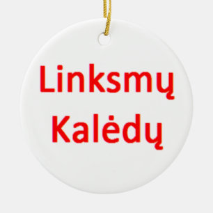 linksmy kaledy  ceramic ornament