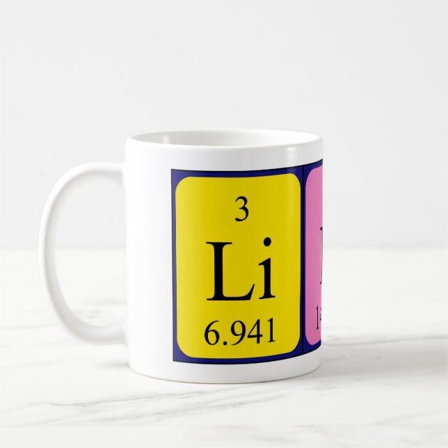 Linne periodic table name mug (Left)