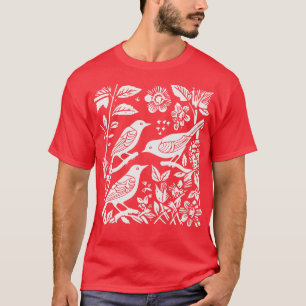 Lino Cut Birds T-Shirt