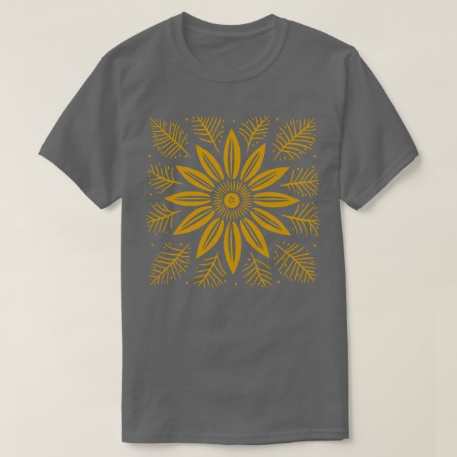 Lino Cut Flower 2 T-Shirt (Design Front)
