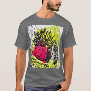 Lino printed succulent 5 T-Shirt