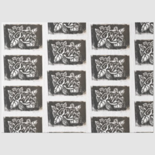 Linocut Rose Tissue Paper