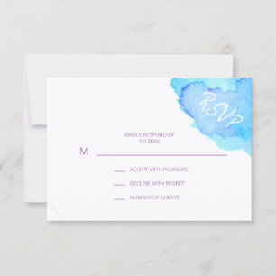 L'insertion pourpre du bleu RSVP d'aquarelle