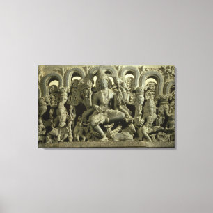 Lintel depicting The Trinity: Siva, Brahma and Vis Canvas Print