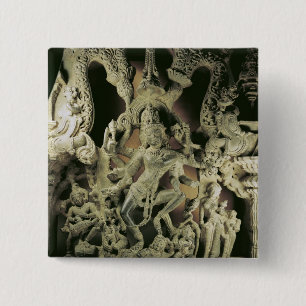 Lintel with Shiva Nataraja, Kakatiya dynasty 2 Inch Square Button