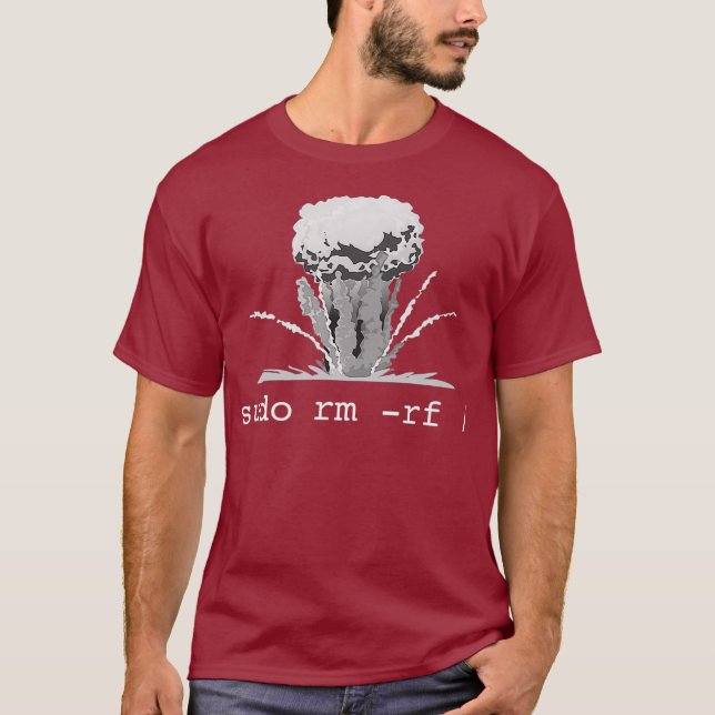 Linu  Funny Linu Gift Command Sudo RM RF for Men T-Shirt (Front)