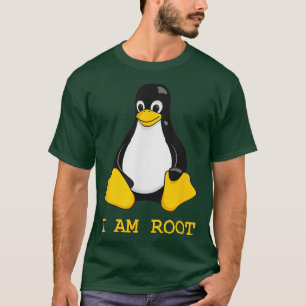 Linu Mascot Tu the Penguin I Am Root T Men Women T-Shirt