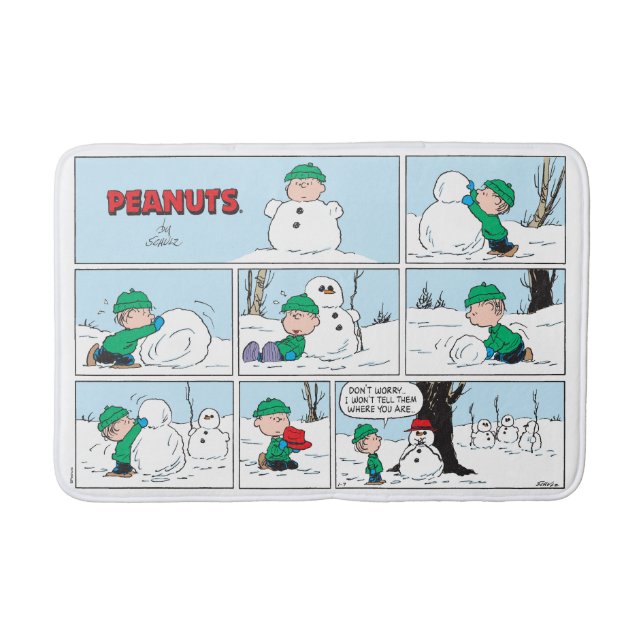 Linus Builds A Snowman Bath Mat (Front)
