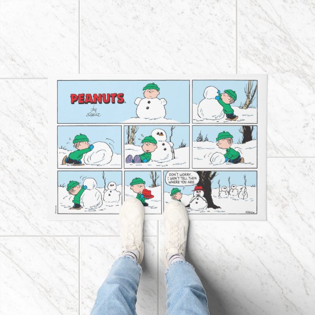 Linus Builds A Snowman Doormat (Indoor)