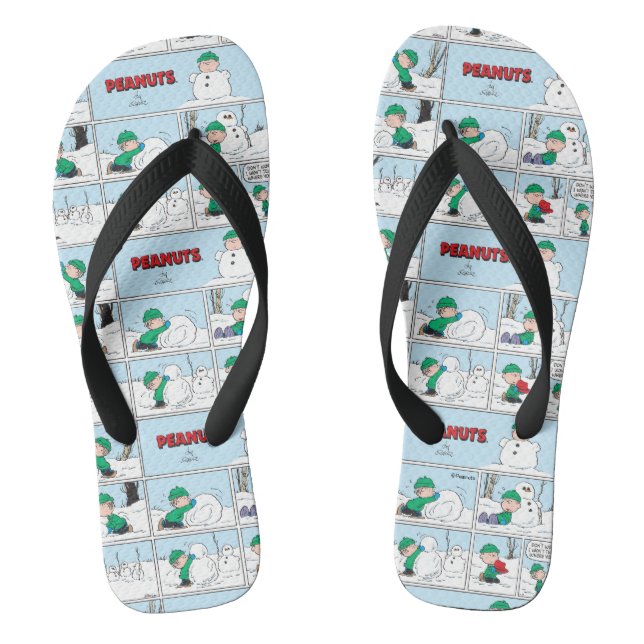 Linus Builds A Snowman Flip Flops (Footbed)