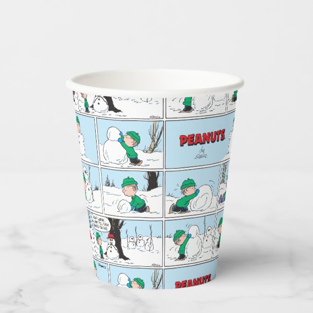 Linus Builds A Snowman Paper Cups (Front)