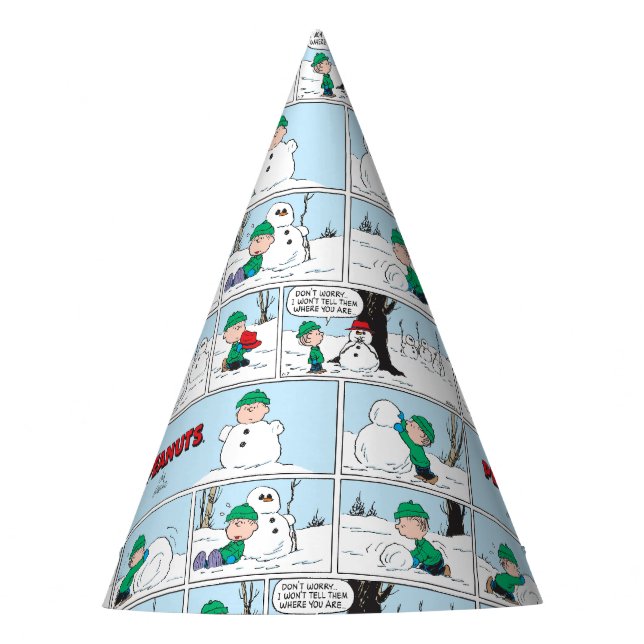 Linus Builds A Snowman Party Hat (Front)