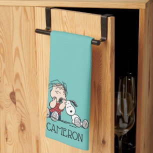 Linus Comforted With Snoopy's Ear Kitchen Towel