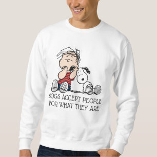Linus Comforted With Snoopy's Ear Sweatshirt