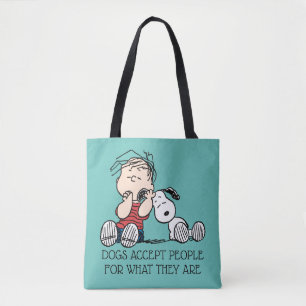 Linus Comforted With Snoopy's Ear Tote Bag